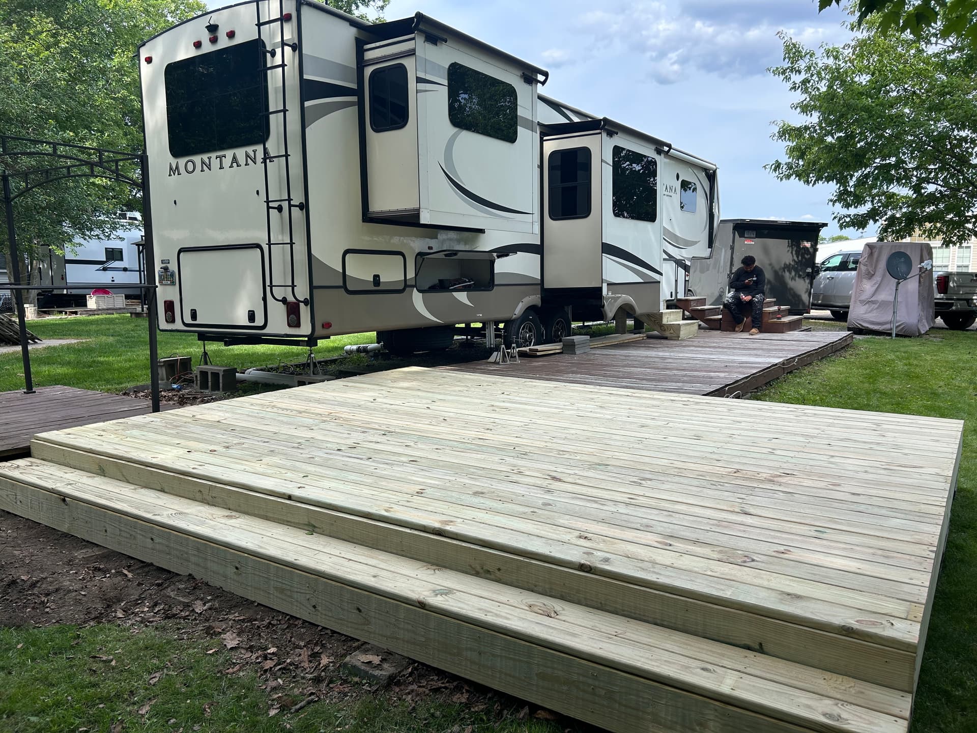 Gallery photos for Deck Extension and Custom Steps at Hickory Acres Campground: Image #2
