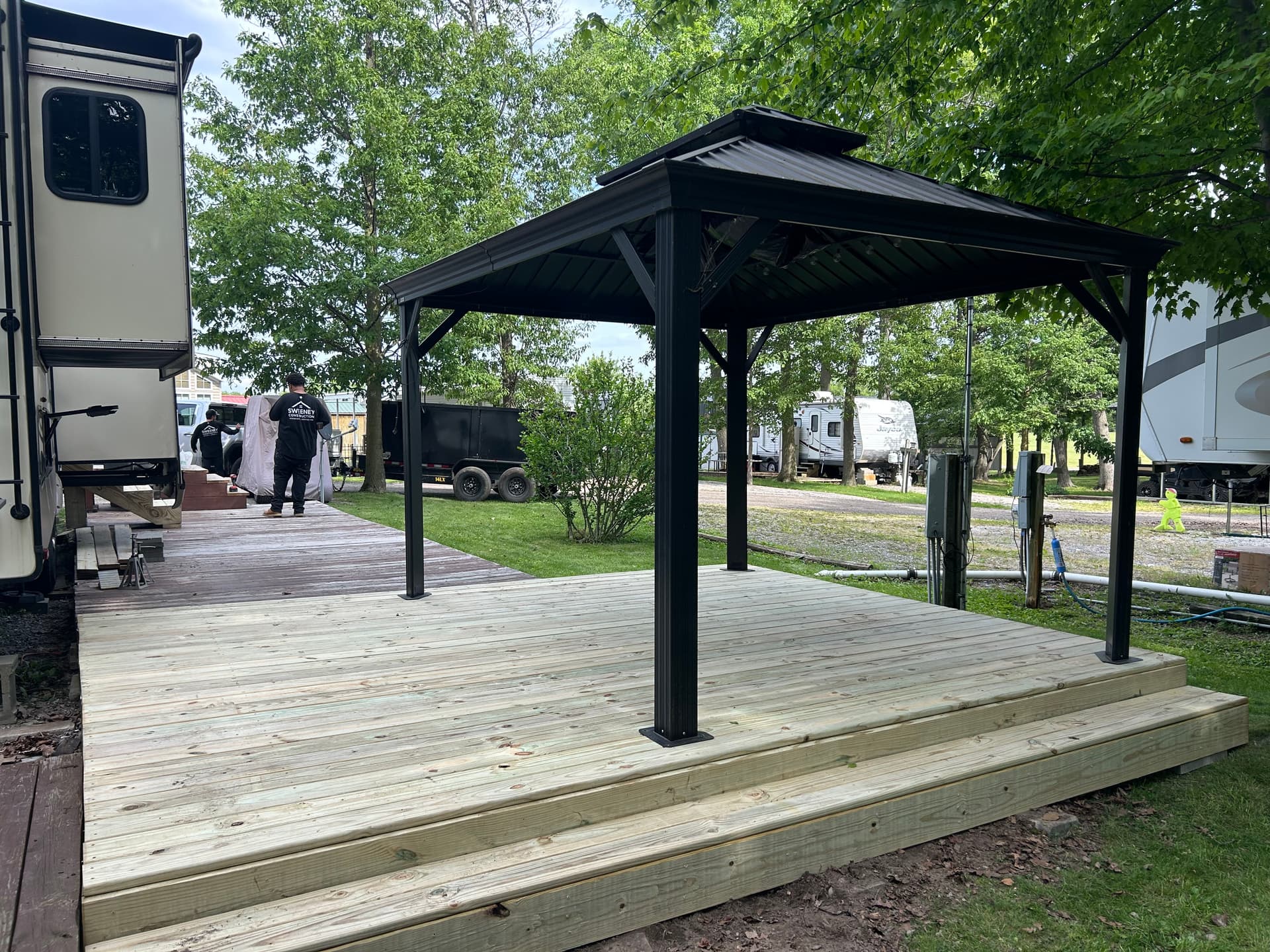 Deck Extension and Custom Steps at Hickory Acres Campground image