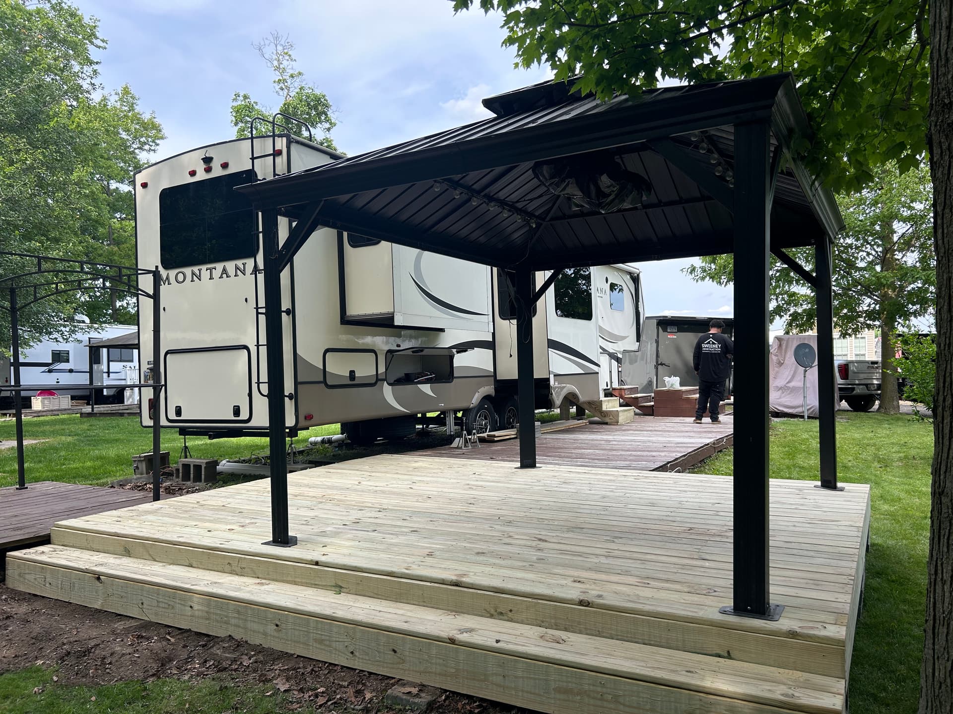 Gallery photos for Deck Extension and Custom Steps at Hickory Acres Campground: Image #1